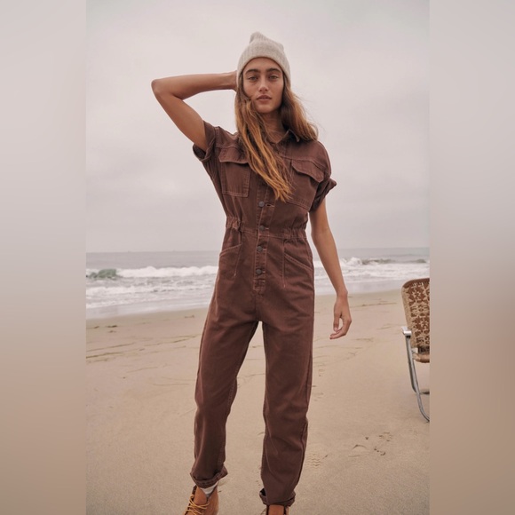 FREE PEOPLE MARCI CORDUROY JUMPSUIT in Gingerbread - Picture 5 of 11